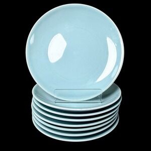 Bread Cake Plate Steubenville Pottery Fairlane Blue Lot Of 8 MCM VTG